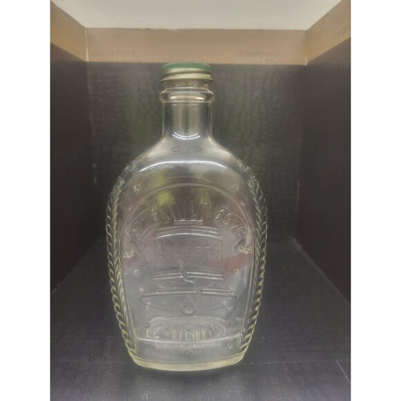 Vintage 1776 Liberty Bell Log Cabin Syrup Bottle (Empty) - Picture 1 of 7